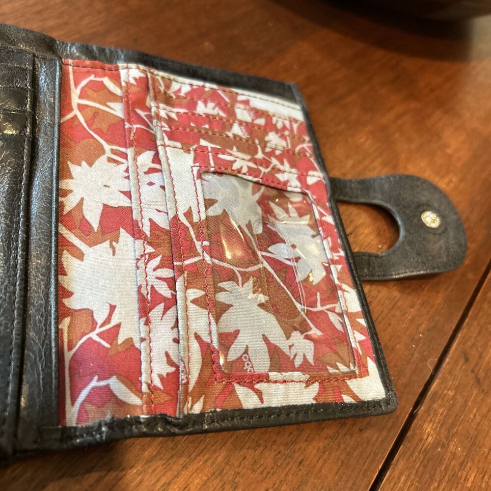 HOBO Black Leather Wallet with Silver Hardware - Picture 10 of 14